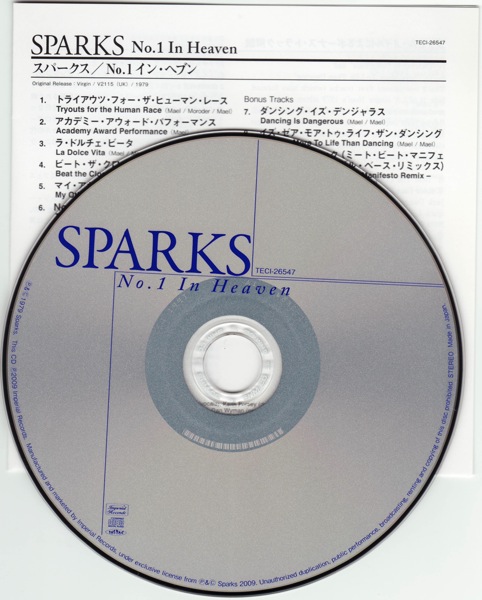 CD & booklet, Sparks - No.1 In Heaven +3